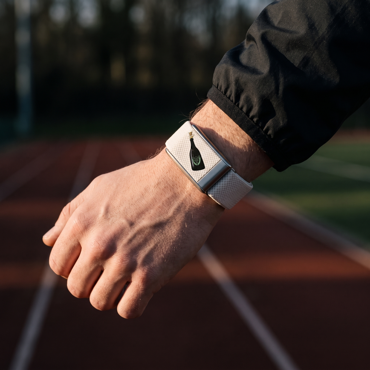 straprr-scene::bracelet-stryvu-dom-perignon 03-sport — Bracelet Straprr | Dom Pérignon porte